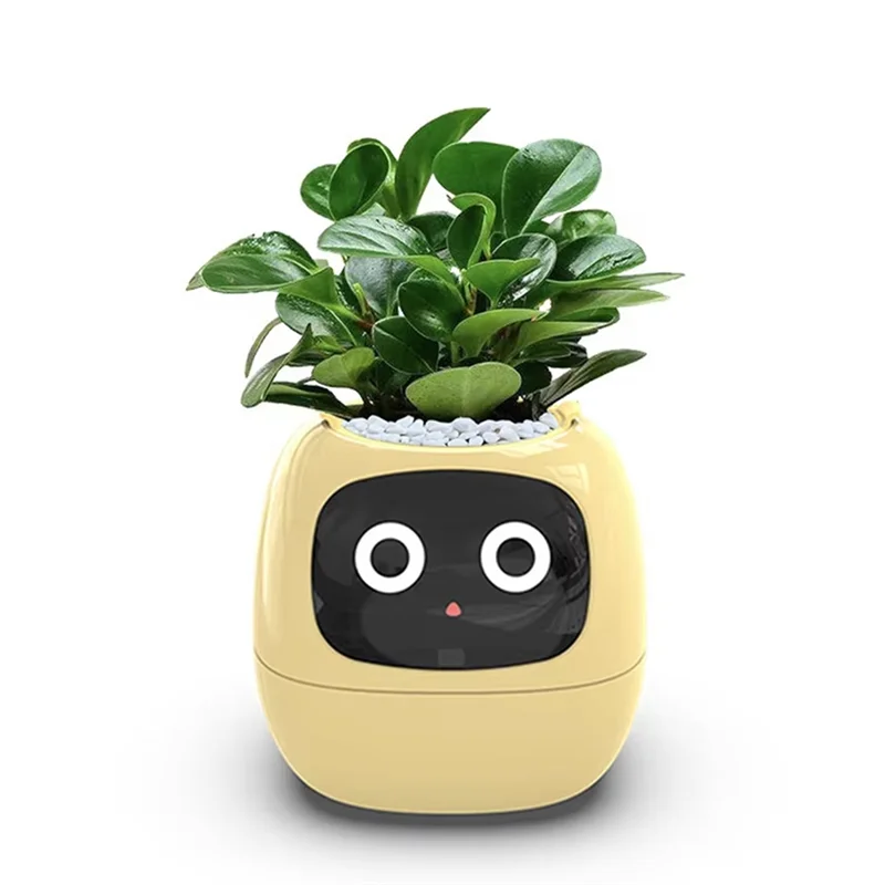 AI Pet Flowerpot Planting Robot 7 Smart Sensors Yellow